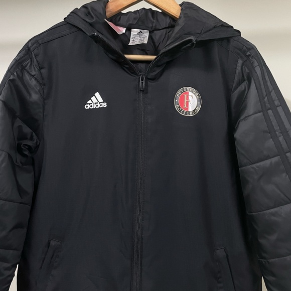 Adidas Feyenoord Rotterdam winter black puffer jacket for men’s & women’s - Picture 2 of 13